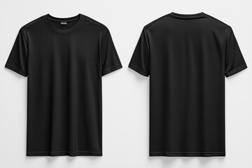 Black Tshirt Mockup Front and Back Isolated created with Generative AI