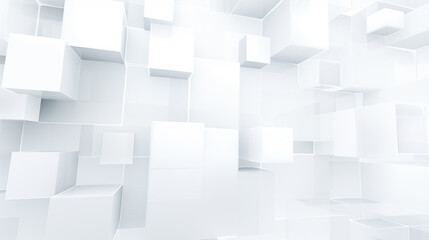 Obraz premium Abstract geometric white background consisting of volumetric cubes and rectangles.