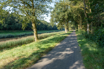 cycle path along the canal in the countryside