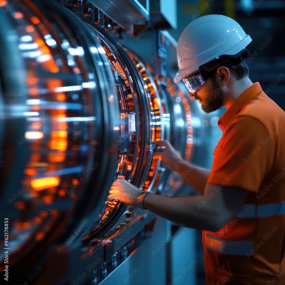Poster 3d rendering of a product prototype, engineer making adjustments for optimization, technical innovat