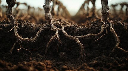   A focused shot of a cluster of trees sprouting from the earth in the center of a field