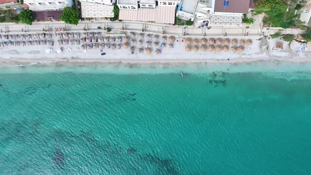 Ionian Sea Albania cost Qeparo village beach blue water