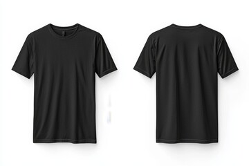 Black Tshirt Mockup Front and Back Isolated created with Generative AI