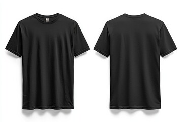 Black Tshirt Mockup Front and Back Isolated created with Generative AI