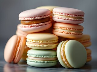 Obraz premium Pastel Macaron Tower in 3D