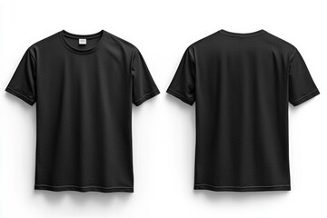 Black Tshirt Mockup Front and Back Isolated created with Generative AI