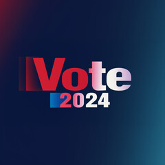 Obraz premium Minimalist Vote 2024 Concept: Clean and Striking Election Year Design in American Flag Colors