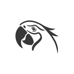 Obraz premium Black and White Stylized Illustration of a Parrots Head