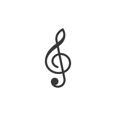 Obraz premium Black and White Treble Clef Icon
