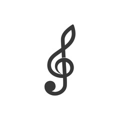 Fototapeta premium Black and White Treble Clef Symbol