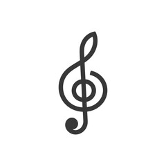 Fototapeta premium Black and White Treble Clef Symbol