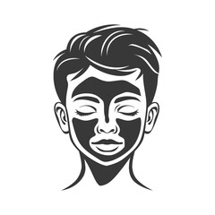 Black Facial Mask on a Person with Closed Eyes