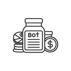 Bot jar with coins and dollar symbol