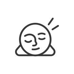Obraz premium Line Art Illustration of a Smiling Face with Closed Eyes