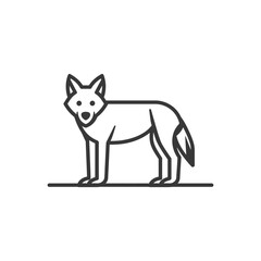 Fototapeta premium Line Art Illustration of a Standing Wolf