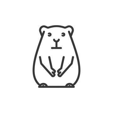 recommend clip art: Line Art Illustration of a Standing Groundhog