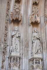 Statues de la cathédrale à Rouen en Normandie. France