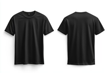Black Tshirt Mockup Front and Back Isolated created with Generative AI