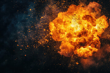 A Dramatic Explosion of Fire, a Swirling Inferno Against a Dark Canvas