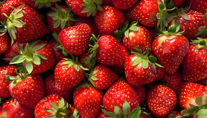 Freshness and sweetness of ripe Strawberry, a healthy summer snack generated
