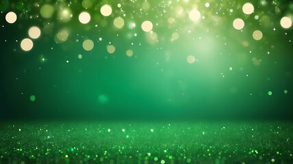 green sparkle glitter abstract background, celebration holidays, copy space