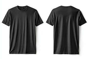 Black Tshirt Mockup Front and Back Isolated created with Generative AI
