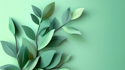 Minimalistic abstract shapes that resemble paper cutouts of leaves