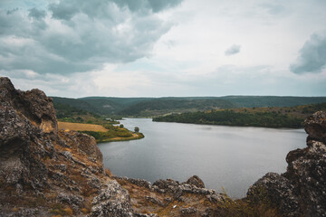 lake and mountains