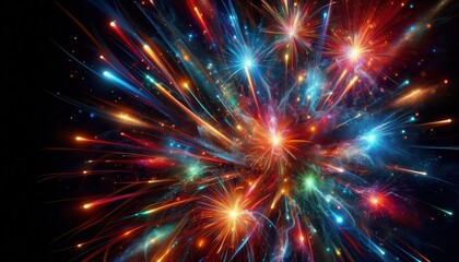 colorful fireworks explosion in the sky