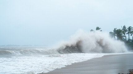 Typhoon Making landfall on a beach
