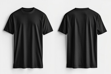 Black Tshirt Mockup Front and Back Isolated created with Generative AI