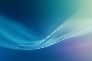 Fototapeta premium flowing lines of light blue and green hues move across a darker blue background creating a wave-like effect