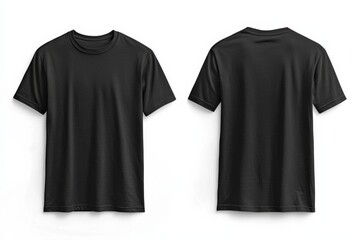Fototapeta premium Black Tshirt Mockup Front and Back Isolated created with Generative AI