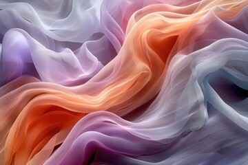 Obraz premium Abstract Background of Swirling Pastel-Colored Sheer Fabric