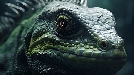 Fototapeta premium A breathtaking image capturing the unique features and textures of a reptile's skin, presented in remarkable