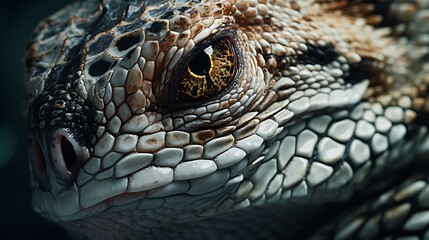 Fototapeta premium A captivating image of a reptile in motion, highlighting the scales and patterns with exceptional clarity in high-definition