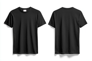 Black Tshirt Mockup Front and Back Isolated created with Generative AI