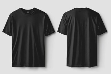 Naklejka premium Black Tshirt Mockup Front and Back Isolated created with Generative AI
