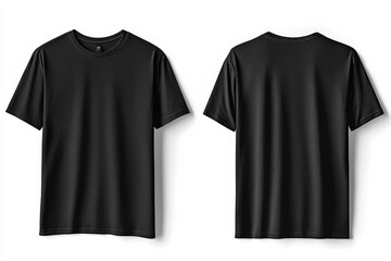 Fototapeta premium Black Tshirt Mockup Front and Back Isolated created with Generative AI
