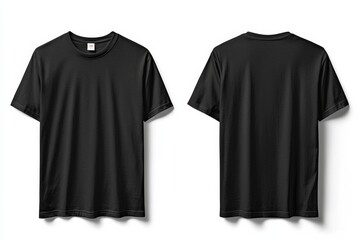 Black Tshirt Mockup Front and Back Isolated created with Generative AI
