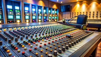 Obraz premium mixer in radio studio