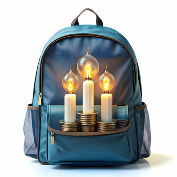 school backpack isolated on a white background