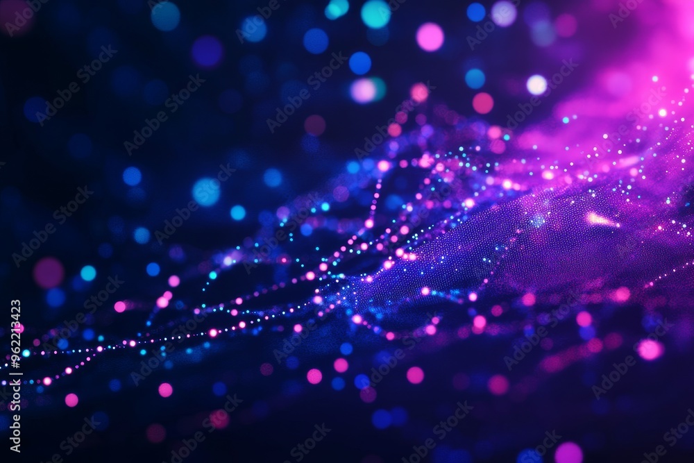 Poster a captivating abstract background with a blend of vibrant purple and blue hues. delicate light strea