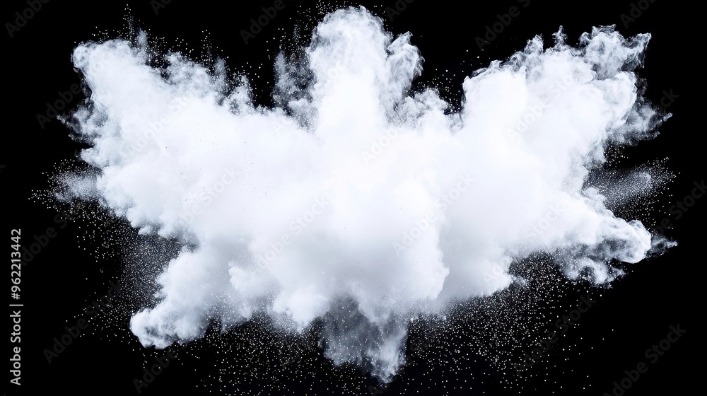 Aufkleber abstract powder dust explosion on a black backdrop, dynamic movement, vibrant color contrast, creati