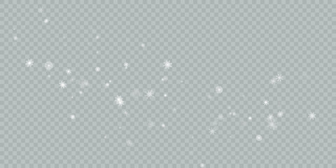 Vector texture Cold winter wind with snow. On transparent background. Christmas cold snow effect.