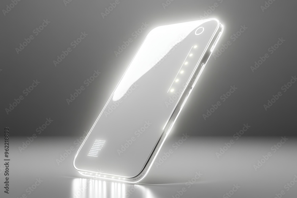 Poster a futuristic white access card with a sleek design and embedded technology, symbolizing security, in