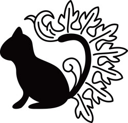 ネコのバロック風オーナメント