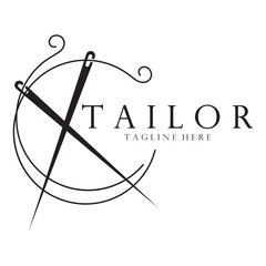 tailor logo icon illustration template combination of buttons for clothes, thread and sewing machine, for clothing product design, convection companies, fashion in vector form