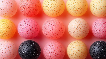 Obraz premium Colorful Dotted Balls on Pink Background