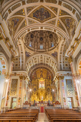 Fototapeta premium VALENCIA, SPAIN - FEBRUAR 17, 2022: The nave of church Iglesia de San Valero y San Vicente Martir 